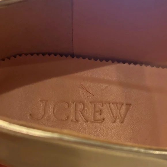 J. Crew Metallic Leather Gold Flats 8.5 - Picture 5 of 6